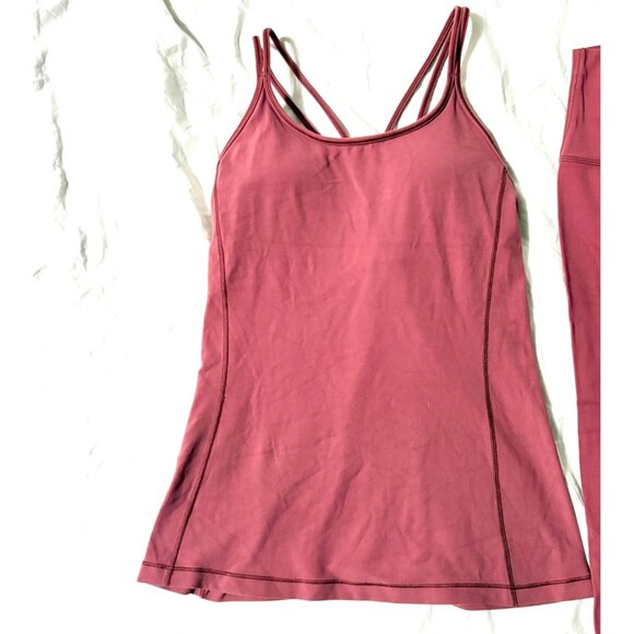 Lululemon Free To Be Tank 4 & Align Crop Leggings 2 Yoga Set Misty Merlot - Picture 13 of 15
